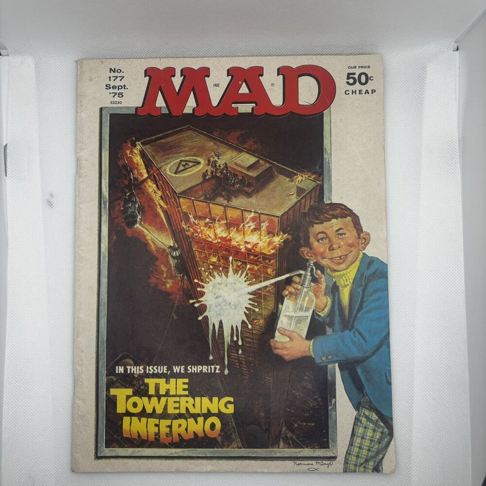 Mad Magazine Vol 1 No 177 September 1975 The Towering Inferno Satire Humor Wit
